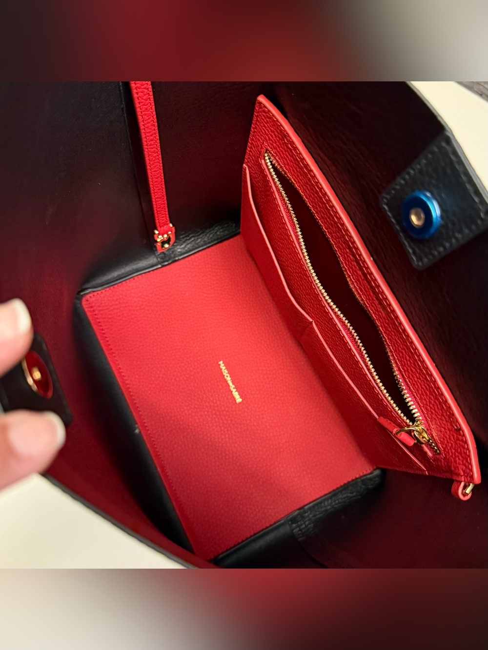 MAISON de Sabre Soft Bucket Tote in Black/Rouge ♥️🖤 - Picture 12 of 13